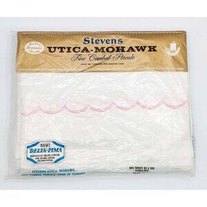 Stevens Utica Mohawk Double Flat Sheet 100% Long Fiber American Cotton Vintage